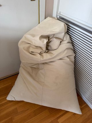 Puff XXL beige tela AIRE