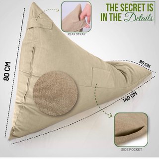 Puff XXL beige tela AIRE