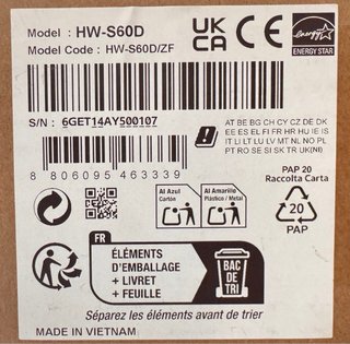 Barra de sonido Samsung HW-S60D valorado en +230€