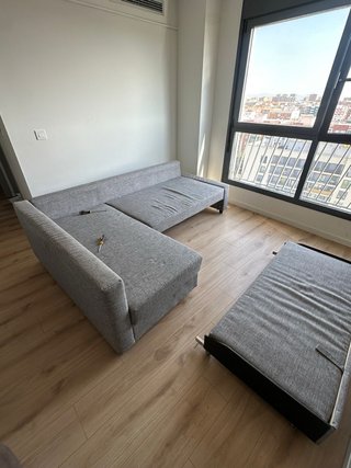 Sofá Cama Gris Tela