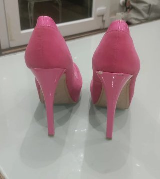 Zapatos tacón Bershka rosa T.38