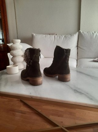 Botas de ante forradas verde