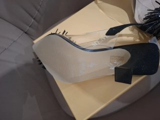 Tacones MENBUR negros y plateados