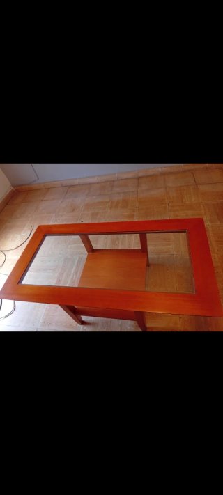 Mesa de centro madera y cristal