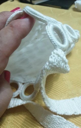 Porta cellulare bianco in tessuto
