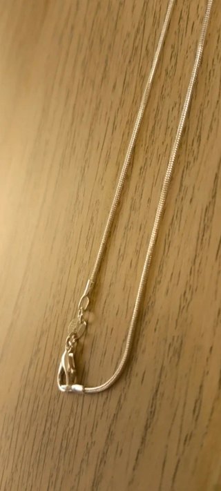 Colgante tipo serpiente con baño de plata 925