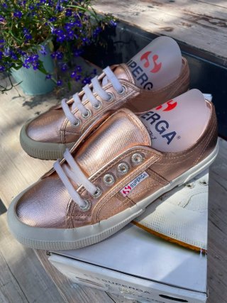 Superga nuove rosa metallizzato con cartellino