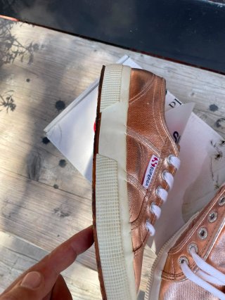 Superga nuove rosa metallizzato con cartellino