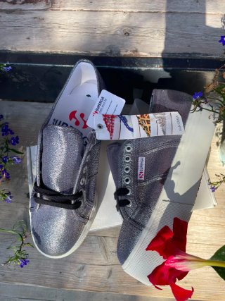 Superga nuove rosa metallizzato con cartellino