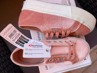 Superga nuove rosa metallizzato con cartellino