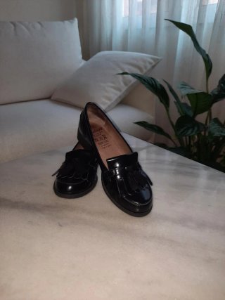Mocasines Wonders negros piel