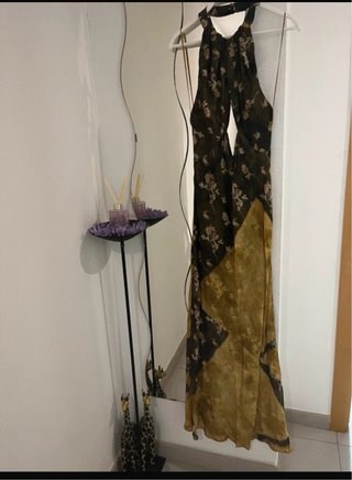 Vestido  midi Halter estampado multicolor T/L Zara