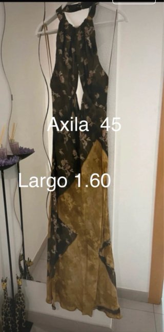 Vestido  midi Halter estampado multicolor T/XL. Za