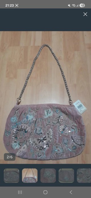 Bolso fiesta Accessorize terciopelo rosa