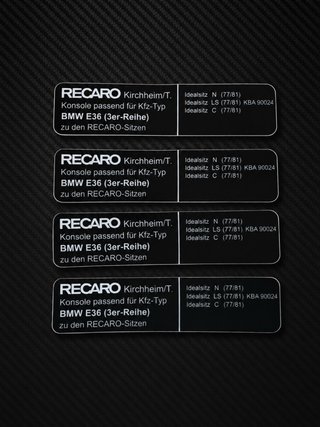 4 Pegatinas Recaro BMW E36