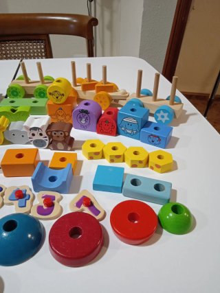 Juego de construcción madera educativo