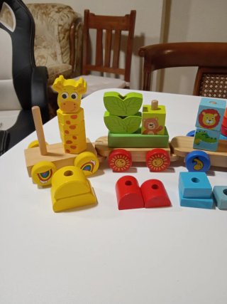 Juego de construcción madera educativo