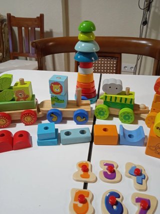 Juego de construcción madera educativo