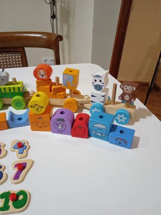 Juego de construcción madera educativo
