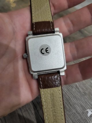 Orologio Tedesco Quadrato Pelle Marrone