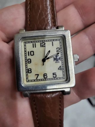 Orologio Tedesco Quadrato Pelle Marrone