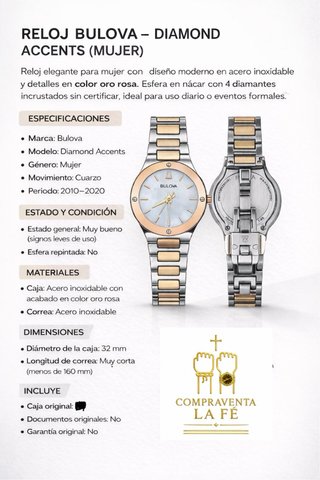Reloj Bulova Oro y Plata