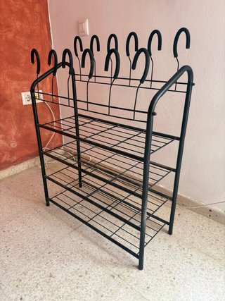 Zapatero Estantería Metálica Negra