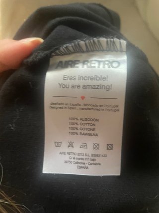 Camiseta Aire Retro Oversize Negra Talla Única