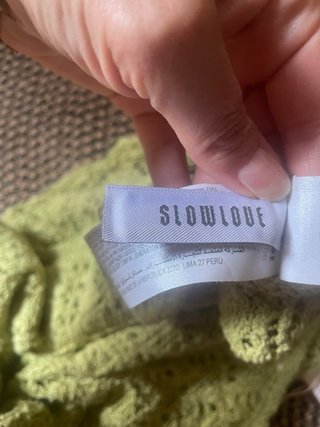 Top Slowlove verde punto calado