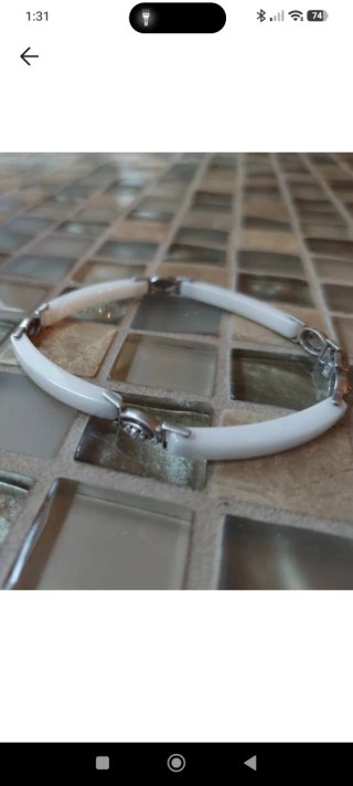 Pulsera Plata, Circonita y Cerámica Blanca Sunligh
