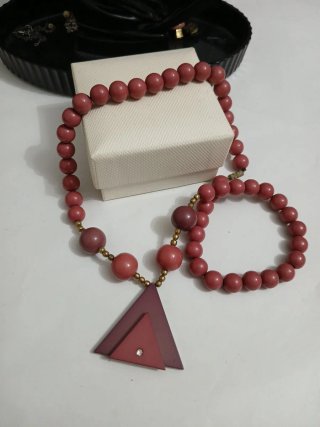 Collana vintage  anni '80 sfere acrilico