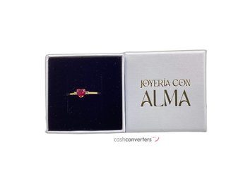 anillo oro 18k con piedra con rubi