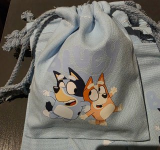 Bolsitas de tela para chuches de cumples de bluey