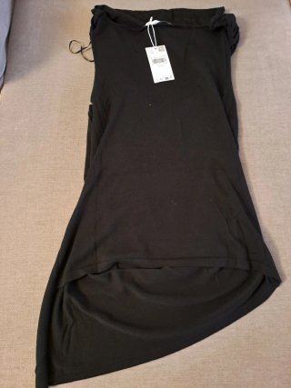 Top Mango Negro Drapeado Talla L