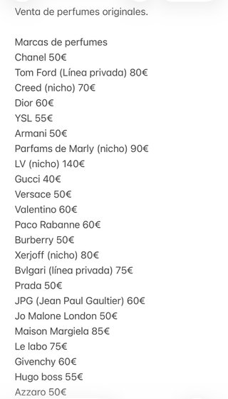 Venta de perfumes originales