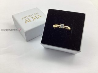 anillo oro 18k con piedra con diamante