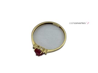anillo oro 18k con piedra con rubi