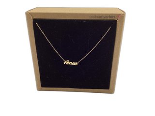 cadena oro 18k con piedra con diamante 22cm