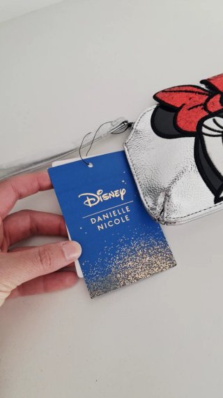 Cartera Minnie Piel Roja y Plateada
