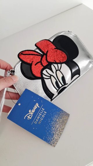 Cartera Minnie Piel Roja y Plateada