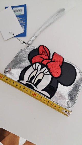 Cartera Minnie Piel Roja y Plateada