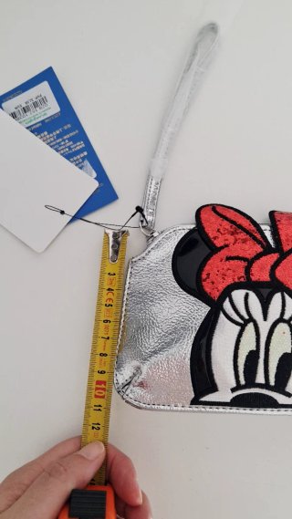 Cartera Minnie Piel Roja y Plateada