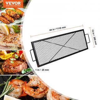 X-Marks Parrilla de Fuego, Parrilla Rettangolare da Cucina, Griglia per Barbecue in Acciaio ad Alta Resistenza con Manico e Supporto a X, Utensili da Cucina Portatili per Riunioni all'Aperto