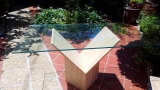 Mesa Comedor Cristal y Travertino 180cm