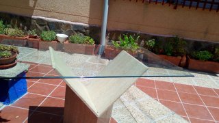 Mesa Comedor Cristal y Travertino 180cm