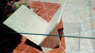 Mesa Comedor Cristal y Travertino 180cm