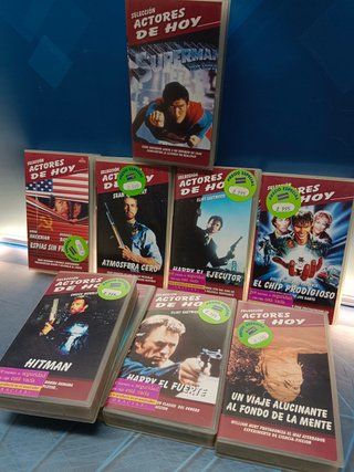 9 peliculas VHS, actores de hoy; Superman, El chip Prodigioso, Hirtman, Atmosfera cero y mas