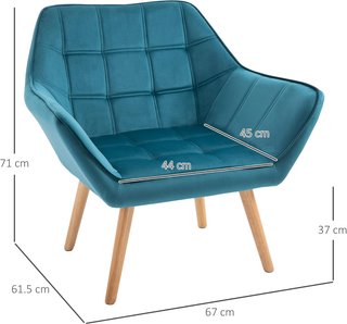 Poltrona di Design Scandinavo in Legno e Similpelle Crema, per Soggiorno o Ufficio, 67X61.5X71Cm