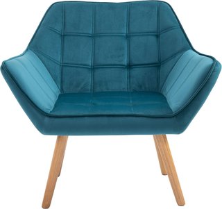 Poltrona di Design Scandinavo in Legno e Similpelle Crema, per Soggiorno o Ufficio, 67X61.5X71Cm