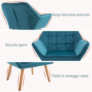 Poltrona di Design Scandinavo in Legno e Similpelle Crema, per Soggiorno o Ufficio, 67X61.5X71Cm